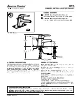 Предварительный просмотр 1 страницы American Standard Seva 1480.100 Specification Sheet