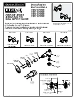 Предварительный просмотр 1 страницы American Standard Single Built-In Wall Supply Valves 7000 Installation Instructions