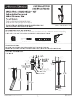 American Standard SPECTRA+ HANDHELD Installation Instructions preview