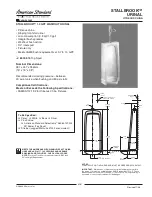 American Standard Stallbrook Urinal 6400.014 Specification Sheet предпросмотр