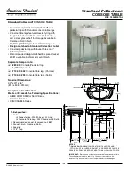 Предварительный просмотр 1 страницы American Standard Standard Collection Console Table 8710.000.002 Specification Sheet