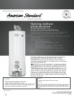 Preview for 1 page of American Standard Standard Residential Operating, Installation And Service Manual