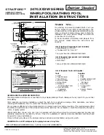 American Standard Stratford Whirlpool/Bathing Pool 2470.XXXW Installation Instructions Manual preview