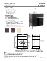 American Standard Studio 30 Vanity Features & Dimensions предпросмотр