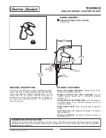 Preview for 1 page of American Standard TENDENCE 2086.101X Specifications