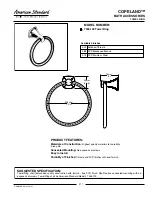 American Standard Towel Ring 7005.190 Dimensions предпросмотр