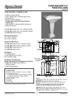 Предварительный просмотр 1 страницы American Standard Town Square 0031.000 Features & Dimensions