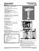 American Standard Town Square 0780.100 Features & Dimensions предпросмотр