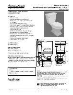 American Standard Town Square Right Height Elongated Toilet 2797.016 Features & Dimensions предпросмотр