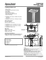 American Standard Townsend 0555.104 Features & Dimensions предпросмотр