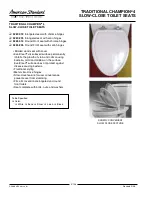 Предварительный просмотр 1 страницы American Standard Traditional Champion 4 Slow Close Toilet Seat 5260.012 Specification Sheet