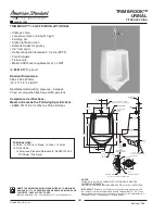 Предварительный просмотр 1 страницы American Standard Trimbook Urinal 6561.017 Specification Sheet