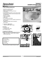 Предварительный просмотр 1 страницы American Standard Tudor Undercounter Sink 0632.000 Specification Sheet