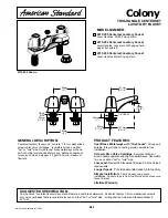 American Standard Two- Handle Centerset Lavatory Faucet 2275.200 Specification Sheet preview