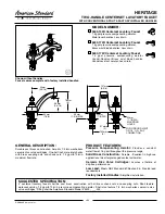 Предварительный просмотр 1 страницы American Standard Two-Handle Centerset Lavatory Faucet 5400.142H Specification Sheet