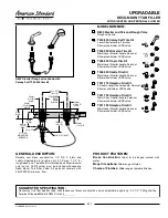 American Standard Upgradable Deck-Mount Tub Filler R890 Specification Sheet предпросмотр