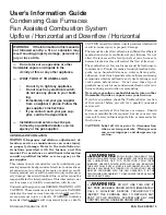 American Standard *UY Series User'S Information Manual preview
