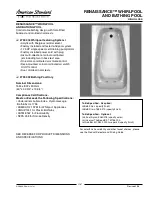 American Standard Whirlpool and Bathing Pool 2732.002 Specification preview