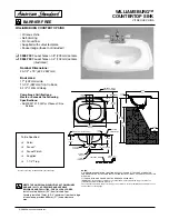 American Standard Williamsburg 0554.700 Specification Sheet предпросмотр