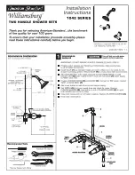 Предварительный просмотр 1 страницы American Standard Williamsburg 1042 Series Installation Instructions