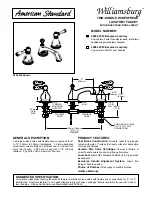 American Standard Williamsburg 2808.22 Specification Sheet предпросмотр