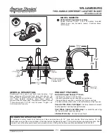 Предварительный просмотр 1 страницы American Standard Williamsburg 2904.222.099 Specification Sheet