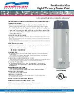 American Water Heater 319339-000 Specification Sheet preview