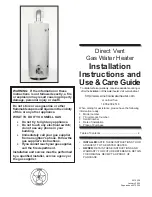 American Water Heater 6510238 Installation Instructions And Use And Care Manual preview