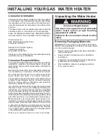 Preview for 3 page of American Water Heater 6510238 Installation Instructions And Use And Care Manual