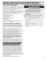 Preview for 3 page of American Water Heater 6510381 Installation Instructions And Use & Care Manual