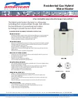 American Water Heater GH-90N Specifications preview