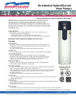 American Water Heater HPE6280H045DV Specification Sheet preview