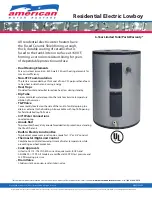 Preview for 1 page of American Water Heater NRESS00408 Specification Sheet