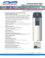 Preview for 1 page of American Water Heater NRGSS01210 Specification Sheet