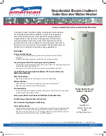 American Water Heater NRQSS00110 Specification Sheet preview