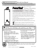 American Water Heater PowerVent Use & Care Manual preview