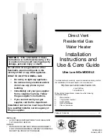 Preview for 1 page of American Water Heater Ultra Low NOx MODELS Installation Instructions And Use & Care Manual