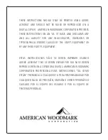 Предварительный просмотр 1 страницы American Woodmark Corporation 99868 Installation Instructions