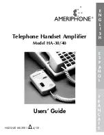 Предварительный просмотр 2 страницы Ameriphone HA-30 User Manual