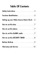 Preview for 3 page of Ameriphone Wake Assure Alarm Clock User Manual