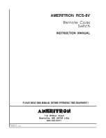 Preview for 1 page of AMERITRON RCS-8V Instruction Manual