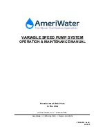 AmeriWater VARIABLE SPEED PUMP SYSTEM Operation & Maintenance Manual preview