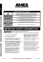 Preview for 2 page of Ames Instruments 58111 Owner'S Manual & Safety Instructions