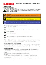 Предварительный просмотр 2 страницы Ametek Land 809807 User Manual