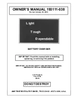 Preview for 1 page of AMETEK/PRESTOLITE POWER 193111-038 Owner'S Manual