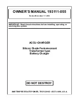 Preview for 1 page of AMETEK/PRESTOLITE POWER AC1000 Control Owner'S Manual