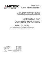 Ametek 375 Series Installation And Operating Instructions Manual preview