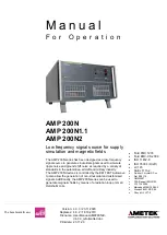 Ametek AMP 200N Manual For Operation preview