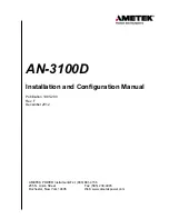 Preview for 1 page of Ametek AN-3100D Installation And Configuration Manual