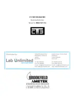 Предварительный просмотр 1 страницы Ametek BROOKFIELD CT3 Operating Instructions Manual